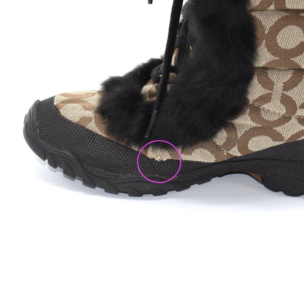 Coach Jennie SIgnature Brown Fur Boots 5.5 - Picture 7 of 8
